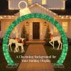 imageBest Choice Products Large Outdoor Christmas Lighted Archway Decoration 95ft XL with Gold Ornament Cap 330 LED Lights Holiday Yard Dcor  RedGreen