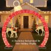 imageBest Choice Products Large Outdoor Christmas Lighted Archway Decoration 95ft XL with Gold Ornament Cap 330 LED Lights Holiday Yard Dcor  RedRed