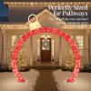 imageBest Choice Products Large Outdoor Christmas Lighted Archway Decoration 95ft XL with Gold Ornament Cap 330 LED Lights Holiday Yard Dcor  RedRed