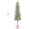 imageBest Choice Products Pencil Christmas Tree 75ft Prelit Alpine Slim Holiday Decoration Lighted Skinny Dcor LED Lights Metal StandGreen  Flocked