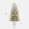 imageBest Choice Products Prelit Potted Pencil Christmas Tree 6Ft Flocked Realistic Artificial Lighted Holiday Dcor 250 Twinkling LEDs for Home Porch45ft