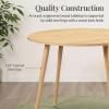 imageBest Choice Products Round 355in Dining Table for 4 wSturdy Wood Finish Steel Legs Mid Century Modern SpaceSaving Small Space Circle Dinette for Home Kitchen Apartment  Medium BrownNatural