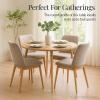 imageBest Choice Products Round 355in Dining Table for 4 wSturdy Wood Finish Steel Legs Mid Century Modern SpaceSaving Small Space Circle Dinette for Home Kitchen Apartment  Medium BrownNatural