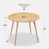 imageBest Choice Products Round 355in Dining Table for 4 wSturdy Wood Finish Steel Legs Mid Century Modern SpaceSaving Small Space Circle Dinette for Home Kitchen Apartment  Medium BrownNatural