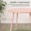 imageBest Choice Products Round 355in Dining Table for 4 wSturdy Wood Finish Steel Legs Mid Century Modern SpaceSaving Small Space Circle Dinette for Home Kitchen Apartment  Medium BrownPink