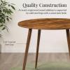 imageBest Choice Products Round 355in Dining Table for 4 wSturdy Wood Finish Steel Legs Mid Century Modern SpaceSaving Small Space Circle Dinette for Home Kitchen Apartment  Medium BrownBrown