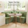 imageBest Choice Products Round 355in Dining Table for 4 wSturdy Wood Finish Steel Legs Mid Century Modern SpaceSaving Small Space Circle Dinette for Home Kitchen Apartment  Medium BrownPecan