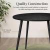 imageBest Choice Products Round 355in Dining Table for 4 wSturdy Wood Finish Steel Legs Mid Century Modern SpaceSaving Small Space Circle Dinette for Home Kitchen Apartment  Medium BrownBlack