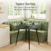 imageBest Choice Products Round 355in Dining Table for 4 wSturdy Wood Finish Steel Legs Mid Century Modern SpaceSaving Small Space Circle Dinette for Home Kitchen Apartment  Medium BrownBlack