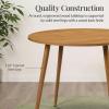 imageBest Choice Products Round 355in Dining Table for 4 wSturdy Wood Finish Steel Legs Mid Century Modern SpaceSaving Small Space Circle Dinette for Home Kitchen Apartment  Medium BrownPecan