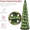 imageBest Choice Products Set of 3 XL Ceramic Christmas Trees PreLit HandPainted Tabletop Holiday Dcor wMulticolor Bulbs LED Lights  GreenGreen W Warm White Lights