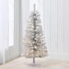 imageBest Choice Products 4ft Prelit Christmas Tree Artificial Mini Tree Perfect for Kids Apartments Bedroom with Twinkling LED Lights  Green SpruceSilver