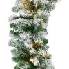 imageBest Choice Products 9ft PreLit Christmas Garland Holiday Dcor for Stairs Mantel wPine Cones 2in1 White ampamp Multi LED Lights  SemiFlockedGreenFlocked  Battery