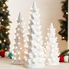 imageBest Choice Products Set of 3 XL Ceramic Christmas Trees PreLit HandPainted Tabletop Holiday Dcor wMulticolor Bulbs LED Lights  GreenWhite W Warm White Lights