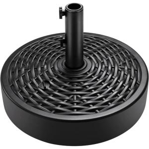 imageBest Choice Products Fillable Umbrella Base Stand Fluted Design Plastic Patio Umbrella Base Stand Pole Holder for Outdoor Lawn w 55lbs Weight Capacity Adjustment KnobBlack  Faux Wicker