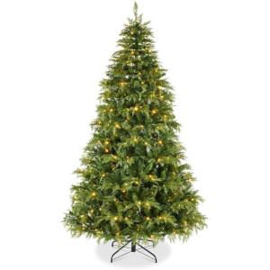 imageBest Choice Products PreLit Cedar Cypress Christmas Tree wTwinkling Lights 6ft Lighted Artificial Holiday Dcor White ampamp Multicolored LEDs9ft
