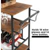 imageBest Choice Products 45in Industrial Wood Shelf Bar ampamp Wine Storage Service Cart Trolley w 14 Bottle ampamp 18 Glass Racks Locking Caster Wheels