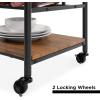 imageBest Choice Products 45in Industrial Wood Shelf Bar ampamp Wine Storage Service Cart Trolley w 14 Bottle ampamp 18 Glass Racks Locking Caster Wheels