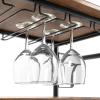 imageBest Choice Products 45in Industrial Wood Shelf Bar ampamp Wine Storage Service Cart Trolley w 14 Bottle ampamp 18 Glass Racks Locking Caster Wheels