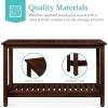 imageBest Choice Products 48in 2Shelf Eucalyptus Wooden Console Table Indoor Outdoor Multifunctional Buffet Bar Storage Organizer wFoot Sliders  NaturalEspresso