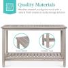 imageBest Choice Products 48in 2Shelf Eucalyptus Wooden Console Table Indoor Outdoor Multifunctional Buffet Bar Storage Organizer wFoot Sliders  NaturalGrey