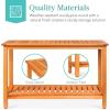 imageBest Choice Products 48in 2Shelf Eucalyptus Wooden Console Table Indoor Outdoor Multifunctional Buffet Bar Storage Organizer wFoot Sliders  NaturalNatural