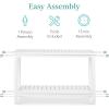 imageBest Choice Products 48in 2Shelf Eucalyptus Wooden Console Table Indoor Outdoor Multifunctional Buffet Bar Storage Organizer wFoot Sliders  NaturalWhite