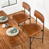 imageBest Choice Products Faux Leather Dining Chair Set of 2 Standard Height Metal Frame Padded Cushions for Kitchen and Dining  Camel BrownCamel Brown