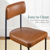 imageBest Choice Products Faux Leather Dining Chair Set of 2 Standard Height Metal Frame Padded Cushions for Kitchen and Dining  Camel BrownCamel Brown
