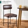 imageBest Choice Products Faux Leather Dining Chair Set of 2 Standard Height Metal Frame Padded Cushions for Kitchen and Dining  Camel BrownMocha Brown