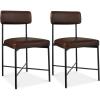 imageBest Choice Products Faux Leather Dining Chair Set of 2 Standard Height Metal Frame Padded Cushions for Kitchen and Dining  Camel BrownMocha Brown