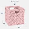 imageBest Choice Products 105x105in Pack of 5 Cube Storage Baskets Water Hyacinth Multipurpose Collapsible Organizers Handwoven Laundry Totes for Laundry Living Room Kids Room ampamp Nursery  SagePink