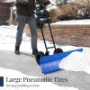 imageBest Choice Products 24in HeavyDuty Snow Pusher Hand Plow for Snow Removal Ergonomic Handle Easy Storage  BlackBlue