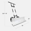 imageBest Choice Products 24in HeavyDuty Snow Pusher Hand Plow for Snow Removal Ergonomic Handle Easy Storage  BlackSilver