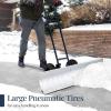 imageBest Choice Products 24in HeavyDuty Snow Pusher Hand Plow for Snow Removal Ergonomic Handle Easy Storage  BlackSilver