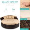 imageBest Choice Products 5Piece Modular Patio Wicker Daybed Sectional Conversation Lounger Set w 2in1 Setup Adjustable Seats Clips Retractable Canopy Cover WeatherResistant Cushions  BeigeBeige