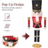 imageBest Choice Products Christmas Nutcracker Bear 5ft Pop Up Lighted Large Holiday 3D Yard Decoration w 150 Twinkling LED Lights for Outdoor Indoor  Red5ft Nutcracker