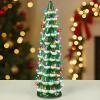 imageBest Choice Products Ceramic Christmas Tree 15in PreLit HandPainted Tabletop Holiday Decoration wMulticolor Bulbs LED Lights  GreenFrosted W Multicolor Lights