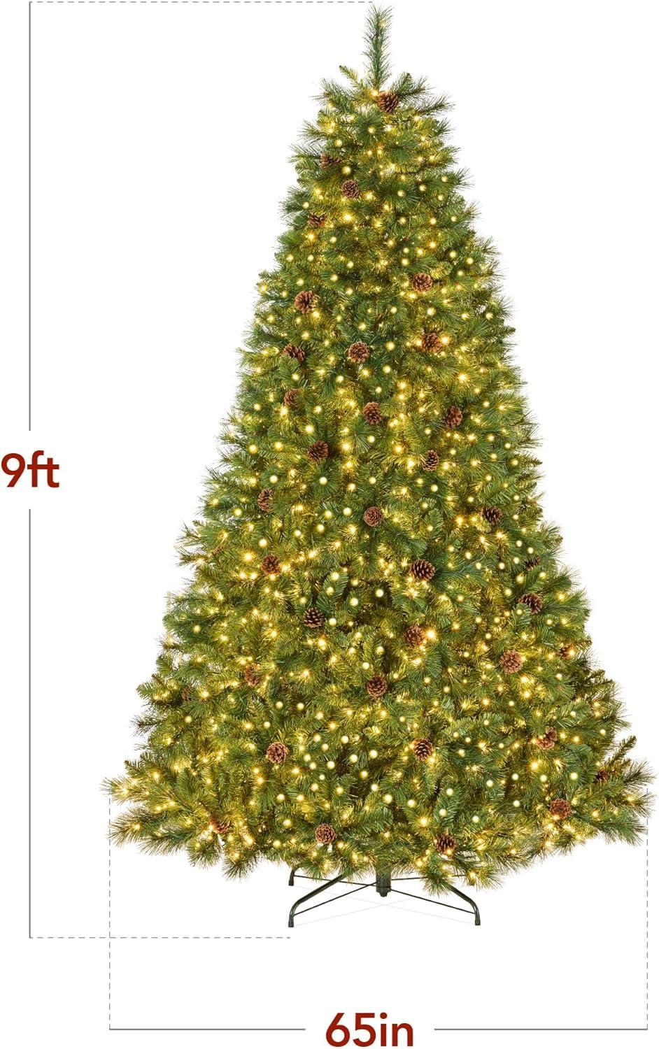 Best Choice Products 6ft Pre-Lit Scotch Pine Christmas Tree, Premium ...