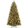 imageBest Choice Products PreLit Christmas Tree 6Ft Frosted PreDecorated Spruce Artificial Holiday Decoration w 250 Twinkling LEDs Pinecones Berries Metal BaseFrosted Green Spruce