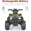 imageBest Choice Products 12V Kids RideOn Electric ATV 4Wheeler Quad Car Toy wBluetooth Audio 24mph Max Speed Treaded Tires LED Headlights Radio  BlueArmy Green
