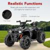 imageBest Choice Products 12V Kids RideOn Electric ATV 4Wheeler Quad Car Toy wBluetooth Audio 24mph Max Speed Treaded Tires LED Headlights Radio  BlueBlack