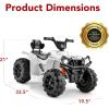 imageBest Choice Products 12V Kids RideOn Electric ATV 4Wheeler Quad Car Toy wBluetooth Audio 24mph Max Speed Treaded Tires LED Headlights Radio  BlueWhite
