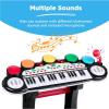 imageBest Choice Products 37Key Kids Electronic Musical Instrument Piano Learning Toy Keyboard w Multiple Sounds Lights Microphone Stool  Light PinkBlack