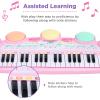 imageBest Choice Products 37Key Kids Electronic Musical Instrument Piano Learning Toy Keyboard w Multiple Sounds Lights Microphone Stool  Light PinkLight Pink