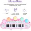 imageBest Choice Products 37Key Kids Electronic Musical Instrument Piano Learning Toy Keyboard w Multiple Sounds Lights Microphone Stool  Light PinkLight Pink