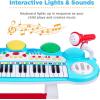 imageBest Choice Products 37Key Kids Electronic Musical Instrument Piano Learning Toy Keyboard w Multiple Sounds Lights Microphone Stool  Light PinkMulticolor