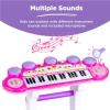imageBest Choice Products 37Key Kids Electronic Musical Instrument Piano Learning Toy Keyboard w Multiple Sounds Lights Microphone Stool  Light PinkPink