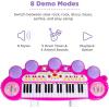imageBest Choice Products 37Key Kids Electronic Musical Instrument Piano Learning Toy Keyboard w Multiple Sounds Lights Microphone Stool  Light PinkPink