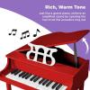 imageBest Choice Products Kids Classic Wooden 30Key Mini Grand Piano Musical Instrument Toy w Piano Lid Bench Foldable Music Rack Song Book Note Stickers Enamel Finish  BlackRed